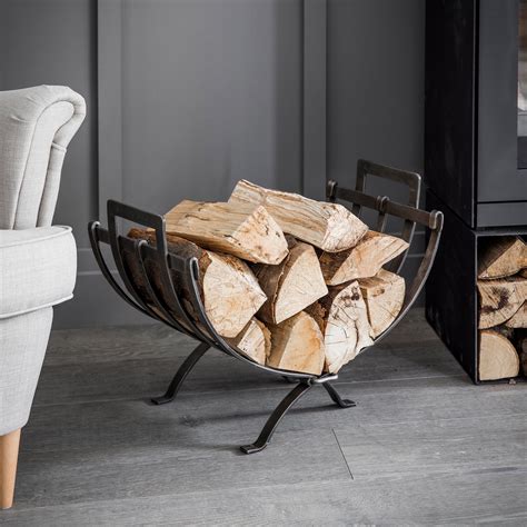 metal fireplace log holder